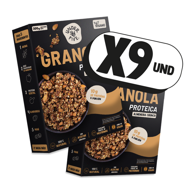 Pack 9 Granolas Proteica Almendra Crunch