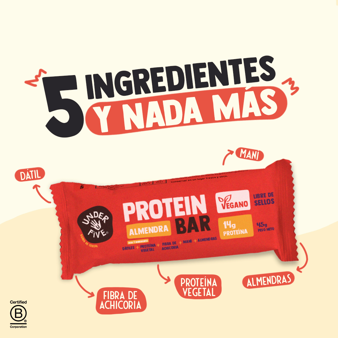 Underfive Protein Bar ALMENDRA (Caja de 5 Unidades)