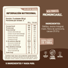 Tabla de información nutricional y lista de ingredientes de Snack Balls Underfive sabor Cacao: dátiles, avena integral, maní, fibra de achicoria y cacao. Sin azúcar añadida, clean label