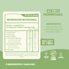 "Tabla de información nutricional y lista de ingredientes de Barrita de Cereal Underfive sabor Manzana: quinoa, fibra de achicoria y jugo de manzana. Sin azúcar añadida, buena fuente de fibra, clean label