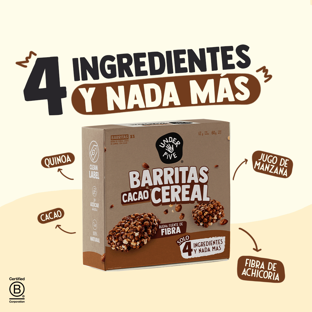 Barrita Cereal Cacao 5 Unidades Underfive