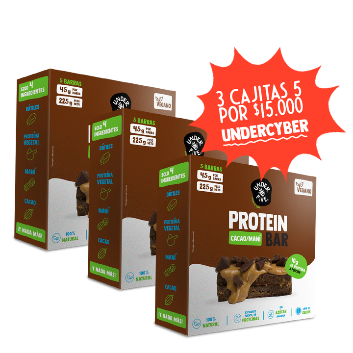 UnderCYBER Pack 15 barras- Protein Bar CACAO