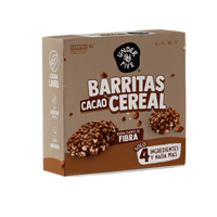 Barritas de Cereal Underfive sabor Cacao, caja x5 unidades, solo 4 ingredientes, clean label, sin azúcar añadida, buena fuente de fibra.