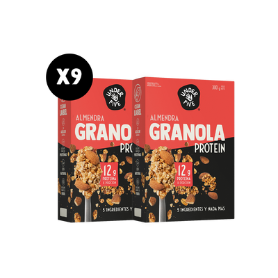 Pack 9 Granolas Proteica Almendra Crunch