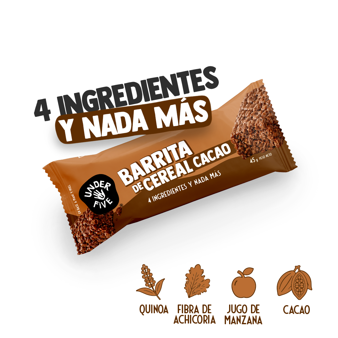Barrita Cereal Cacao 5 Unidades Underfive