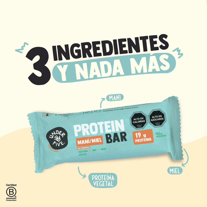 Underfive Display 12 - Protein Bar MANÍ/MIEL