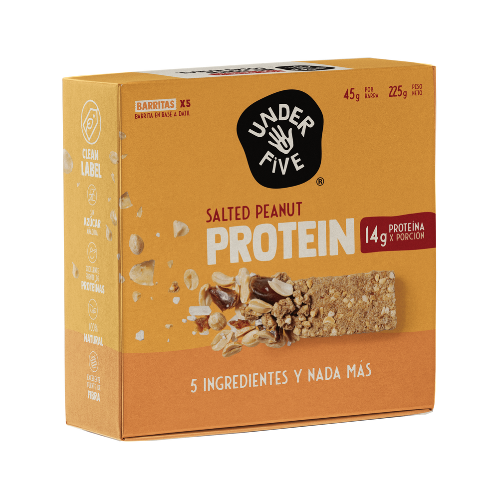 Underfive Protein Bar SALTED PEANUT (Caja de 5 Unidades)