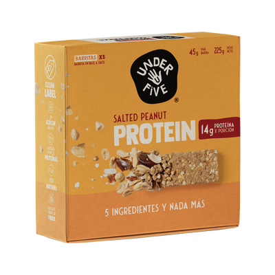 Underfive Protein Bar SALTED PEANUT (Caja de 5 Unidades)