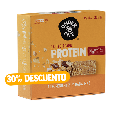 Underfive Protein Bar SALTED PEANUT (Caja de 5 Unidades)